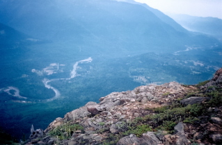 Looking down from Mt Thurston trail at Chilliwack River valley 2004-07.
