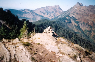 View from Mount Laughington Peak looking NE towards Cheam and Lady Bird 2003-10.