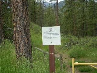 Gate and trail leading to north end of Mahoney Lake, Mahoney Lake to Hawthorne Mountain, 2011-06.