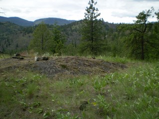 Returning, trail is found on west side of flat area, Mahoney Lake to Hawthorne Mountain, 2011-06.