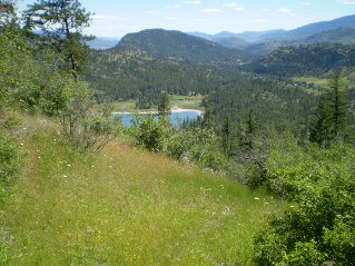 Returning, another view of Mahoney Lake from further down the slope, Mahoney Lake to Hawthorne Mountain, 2011-06.