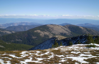 View to the south from Mt Beaconsfield summit 2009-10.
