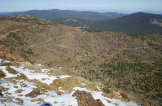 View looking SE from Mt Beaconsfield summit 2009-10.