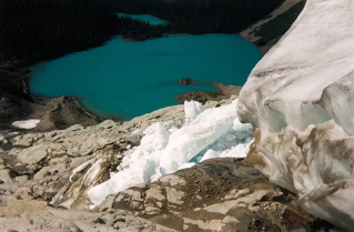 View of the 3rd lake from Matier Glacier 1998-08.