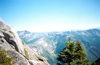 View from narrow trail up Needle Peak 2001-08.